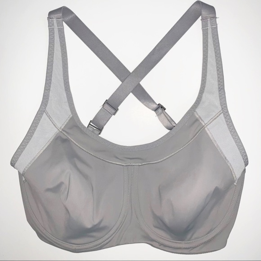 Athleta Glory 2.0 Sports Bra Silver Grey